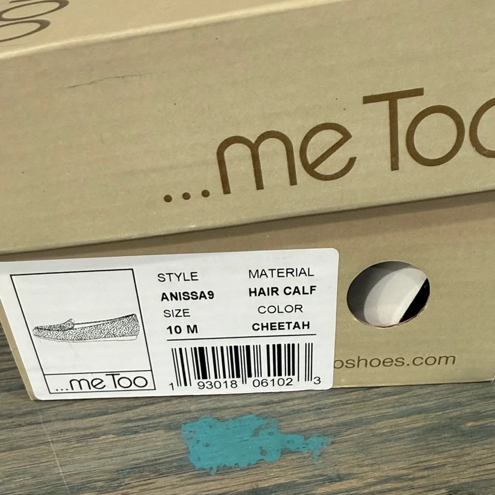 NEW IN BOX me too Leopard-Print Slip-On Calf Hair Flats in Tan and Black-10 - Picture 9 of 11